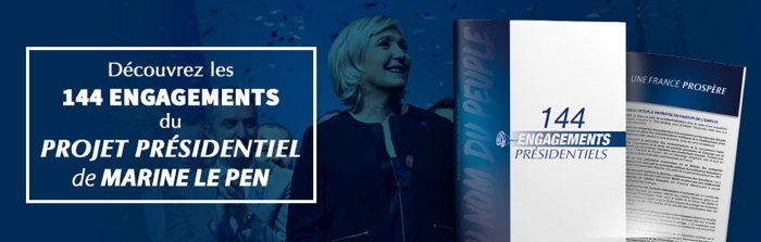 Marine Le Pen et ses 144 engagements présidentiels
